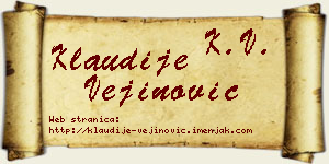 Klaudije Vejinović vizit kartica
